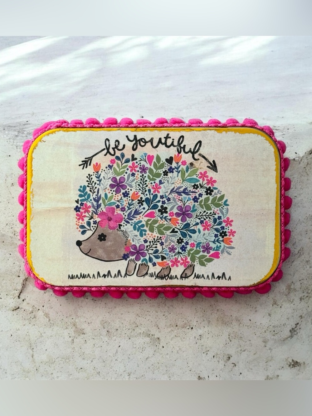 Natural Life “Be Youtiful” Pink Floral Hedgehog Prayer Box!